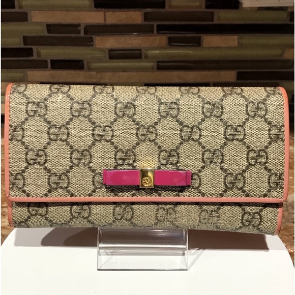 GUCCI GG Supreme Ribbon Flap Coated Canvas Wallet 🔥😍🎀 - Picture 17 of 17